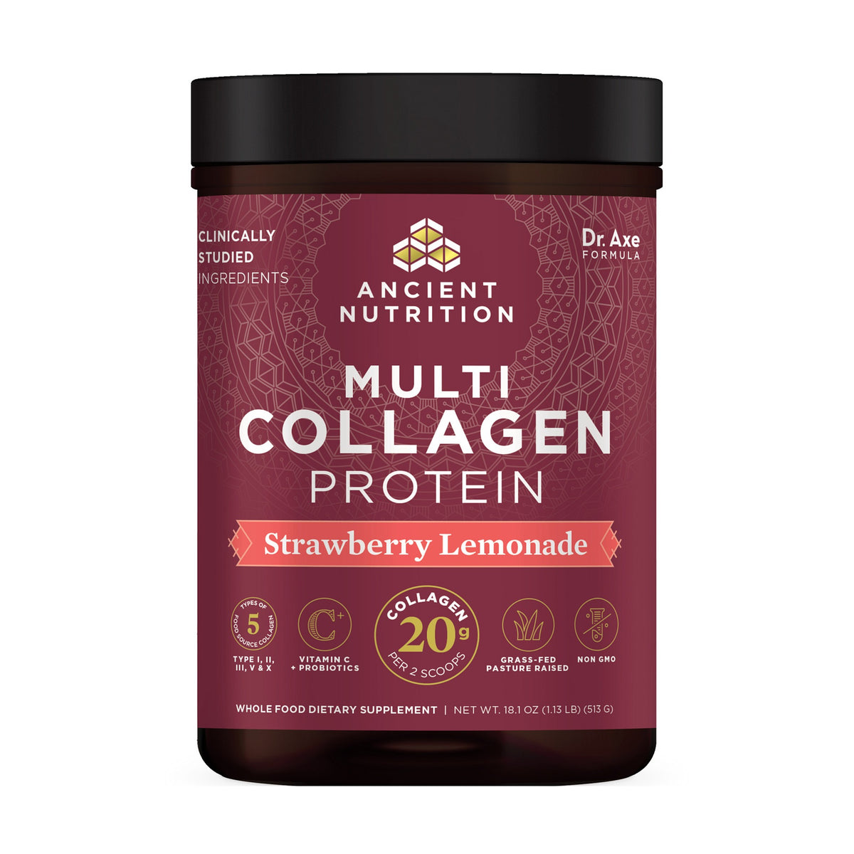 Ancient Nutrition Multi Collagen Protein Strawberry Lemonade 18.1 oz