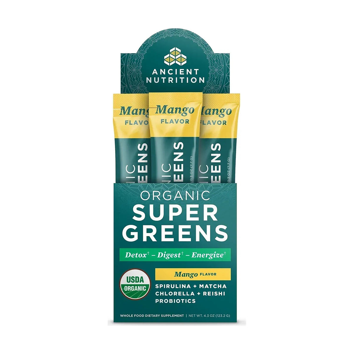 Ancient Nutrition Super Greens Mango 16 pkts