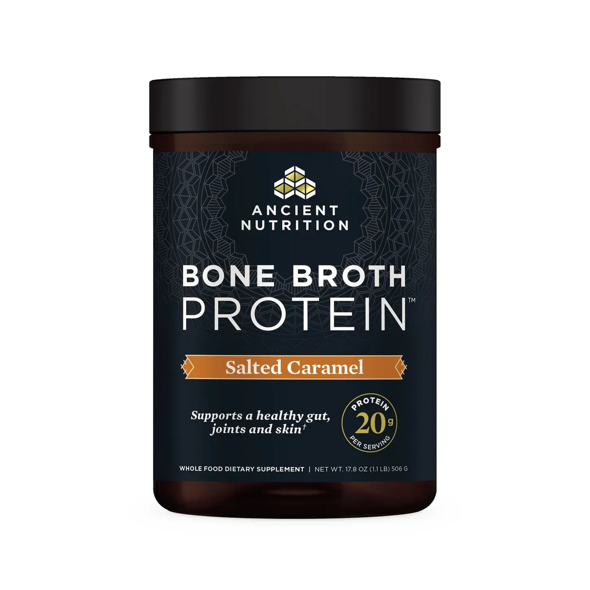 Ancient Nutrition Bone Broth Protein Salted Caramel 17.8 oz