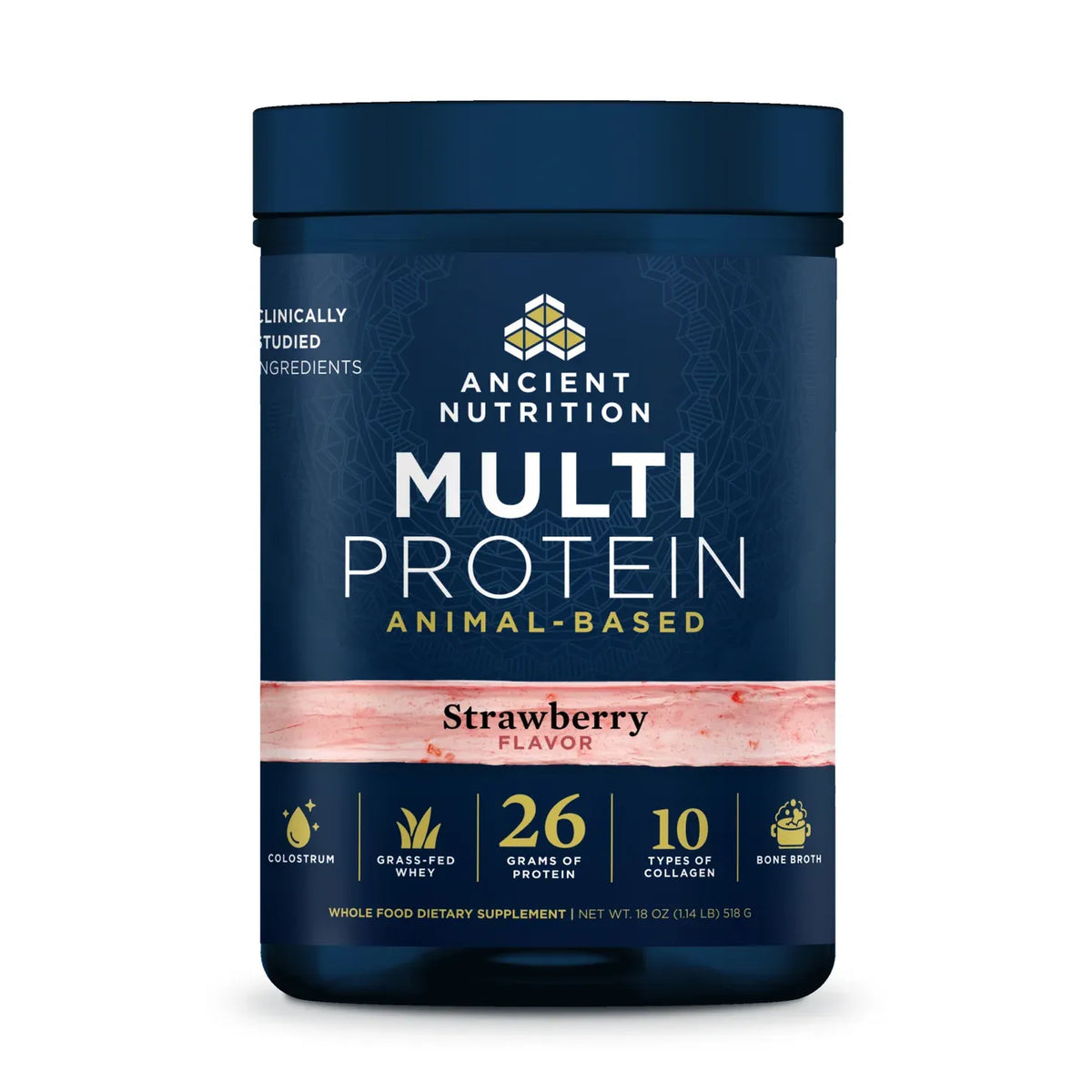 Ancient Nutrition Multi Protein Animal-Based Strawberry 18 oz