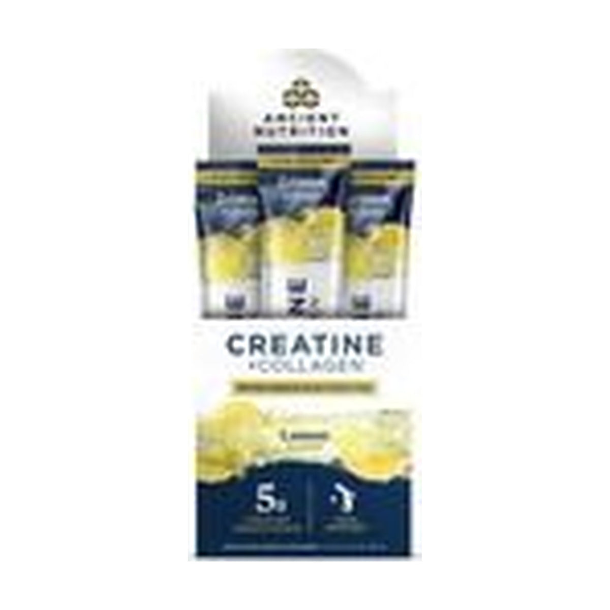 Ancient Nutrition Creatine + Collagen + Electrolytes Stick Packs Lemon