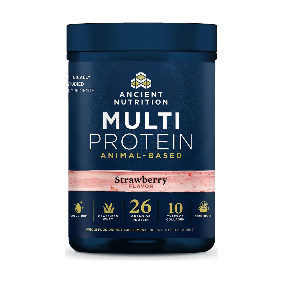 Ancient Nutrition Multi Protein Animal-Based Strawberry 18 oz